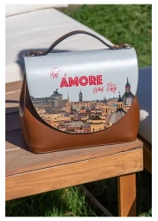 Dogo Women's Vegan Leather Brown Handbag - That's Amore from Italy Design