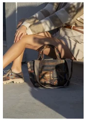 Dogo Women's Vegan Multicolor Medium Tote Bag - Family Time Design