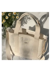 Sowa Collection Canvas Bag with Adjustable Cross Strap - Women's Hand and Shoulder Bag L:30 W:35 W:10 cm