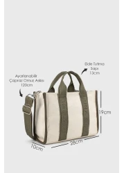 LUNABLU Women's Khaki Canvas Crossbody Bag