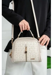 Just Polo Women's 4 Compartment Adjustable Crossbody Metal Zipper Shoulder Bag