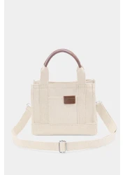Housebags حقيبة يد نسائية من القماش الكريمي الناعم 232