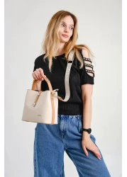 Just Polo حقيبة يد وكتف نسائية مطبوعة منقوشة