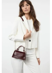  Shoes Claret Red Textured Cross Strap Women's Mini City Bag Twoaw25Oc00001