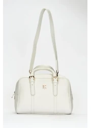 Pierre Cardin طباعة حقيبة كتف نسائية بيضاء 05PO22Y1557