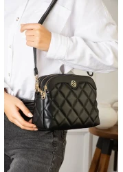 Sanmorris حقيبة كتف وحقيبة كروس نسائية بحزام متقاطع قابل للتعديل مكونة من 4 أقسام