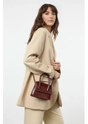  Shoes Tan Textured Cross Strap Women's Mini City Bag Twoaw25Oc00000