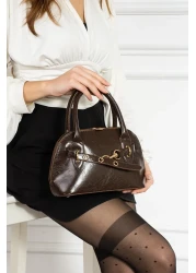 HONEY BAG Monica Light Brown Double Handle Women's Hand, Crossbody and Shoulder Bag with Special Lock System