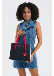 U.S. Polo Assn. حقيبة كتف نسائية باللون الأزرق الداكن والأحمر Us25252