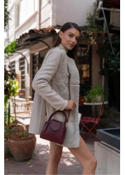 Madamra Claret Red Women's Covered Mini City Bag