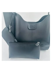 bakacstore حقيبة يد وكتف نسائية من الجلد الصناعي باللون الأسود من Rosso Collina - حقيبة مكياج مع محفظة، الطول: 25 العرض: 38 العرض: 15 سم