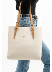 Just Polo New Season Cream Just Polo Women's 3-Compartment Hand and Shoulder Bag - Large Size TR7064