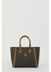 Pierre Cardin Brown Monogram Women's Shoulder Bag 05PO23Y1718