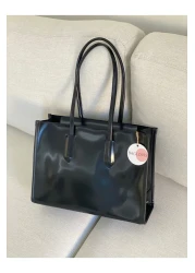 BAGLOVİS حقيبة نسائية كبيرة مقاومة للخدش من الجلد اللامع