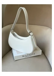 Moda Sekiz حقيبة كتف باغيت نسائية مع إكسسوارات الحزام