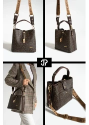 Just Polo Original Women's 4 Compartment Luxury Soft Leather Stylish Hand and Shoulder Bag with Adjustable Cross Column Strap