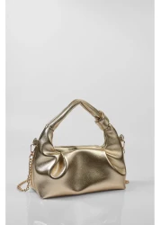 DENSİLA Women's Gold Yellow Mini Chain Hand and Shoulder Bag