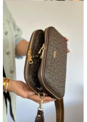 Just Polo Medium Size Lacoste Leather Daily 5 Compartment Crossbody Women's Shoulder Bag Lk-4023