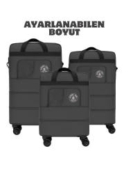 Bambus Home Premium 360 Degree Rotating 4 Wheel Triple Bellows Rolling Suitcase - Giant Size Bag