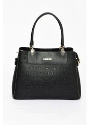 Armine 206 Black Laser Printed Women's Shoulder Bag