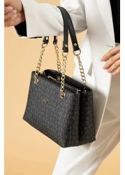 Just Polo حقيبة كتف نسائية بنية طويلة بحزام كتف وحقيبة يد ومحفظة