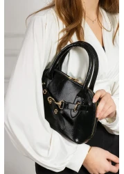 Mojeva Monica Black Double Handle Women's Hand, Crossbody and Shoulder Bag with Special Lock System