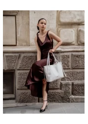 U.S. Polo Assn. حقيبة كتف نسائية بيضاء Us25122