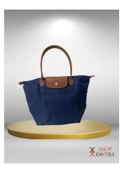 shopExxtra حقيبة كتف قابلة للطي - حقيبة تسوق باللون الأزرق الداكن مقاس رقم: 4 (الحجم: (50 × 42) 40 × 55 سم)