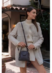 Madamra Brown Women's Covered Mini City Bag