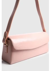 La La'Graccio Paris La'Graccio Paris Women's Balve Patent Leather Baguette Bag Wrinkled Powder Patent Leather