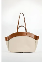 Daj Company Women's Contrast Oversize Tote Hand and Shoulder Bag