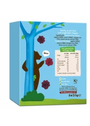 Bear Paws Pure Fruit Snacks, Raspberry and Blueberry, 20g Pack of 5