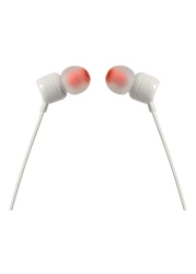 جي بي إل تيون 110 سماعات رأس سلكية داخل الأذن بصوت باس عميق، قوي، ونقي - أبيض