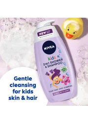 NIVEA Kids 2-In-1 Shower And Shampoo Sparkle Berry Scent Purple 250ml