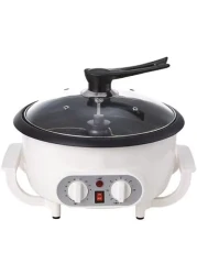 Electric Coffee Bean Roaster Machine, 800W Stainless Steel Coffee Roaster with Adjustable Thermostat and Timer, Extra Coffee Maker Included