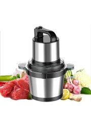 مفرمة كهربائية 800 واط من الفولاذ المقاوم للصدأ، محضرة طعام صامتة للحوم والخضروات والفواكه والبصل والمكسرات، آلة طهي المطبخ ذات 4 شفرات