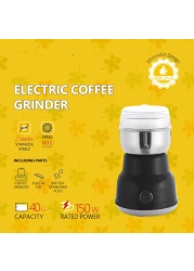 All-in-One Electric Coffee &amp; Spice Grinder &ndash; 150W Stainless Steel High-Speed Mixer Grinder, 14,000 RPM, 40g Capacity &ndash; Grind Coffee Beans, Herbs, Nuts &amp; Grains in Seconds
