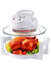 مقلاة هوائية توربو متعددة الوظائف 4 في 1 من Upthehill بسعة 17 لترًا مع فرن الحمل الحراري - طباخ كهربائي بدون زيت مع كتاب وصفات ومحمصة ومقلاة هواء ساخن للطهي الصحي