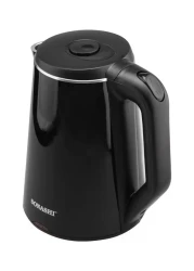 Sonashi 1.8L Cordless Kettle - Stainless Steel Kettle with Double Layer Body, 360-Degree Swivel Base - Auto Shutdown, Power On/Off Indicator Light Feature, 2200W SKT-1808N Black
