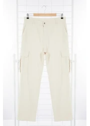  Collection Stone Cargo Pocket Baggy Fit 100% Cotton Gabardine Casual Pants Tmnss24Pl00021