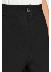  Collection High Waist Black Flare Woven Fabric Pants - Bell Bottom Twoaw20Pl0094