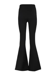  Collection High Waist Black Flare Woven Fabric Pants - Bell Bottom Twoaw20Pl0094