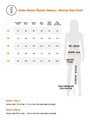  Collection بنطال أسود عالي الخصر بأرجل واسعة/أرجل واسعة من القماش المنسوج بطيات TWOAW21PL0076