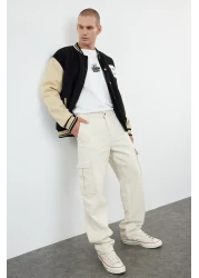  Collection Stone Cargo Pocket Baggy Fit 100% Cotton Gabardine Casual Pants Tmnss24Pl00021