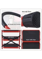 Folding Ladder Domestic Light Stepladder Household Combination Multifunction Steps Indoor Outdoor Home 4 Step, RED, FLDLS-4STEPRED