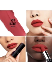 Dior Rouge Dior Couture Color Lipstick – Shade 720 Icone (Velvet Finish) – Rich Rosewood, 3.5 g