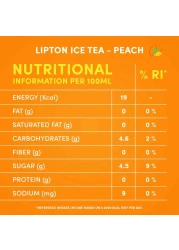 ليبتون شاي مثلج بالخوخ، مشروب منعش غير غازي منخفض السعرات الحرارية 320 ملل، حزمة من 6