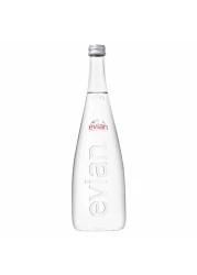 evian Natural Mineral Water 750ml Glass