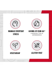 GNC Herbal Plus Ashwagandha 600mg, 60 Capsules, Supports a Healthy Response to Stress