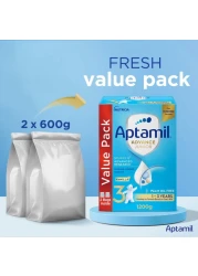 Aptamil Advance Junior Growing Up Milk Formula Palm Oil Free Stage 3 1 To 3 Years 1200g